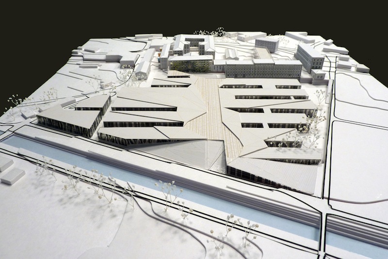 Il plastico di presentazione del progetto di riqualificazione dell'ex Manifattura Tabacchi a Rovereto, diventato sede di Progetto Manifattura