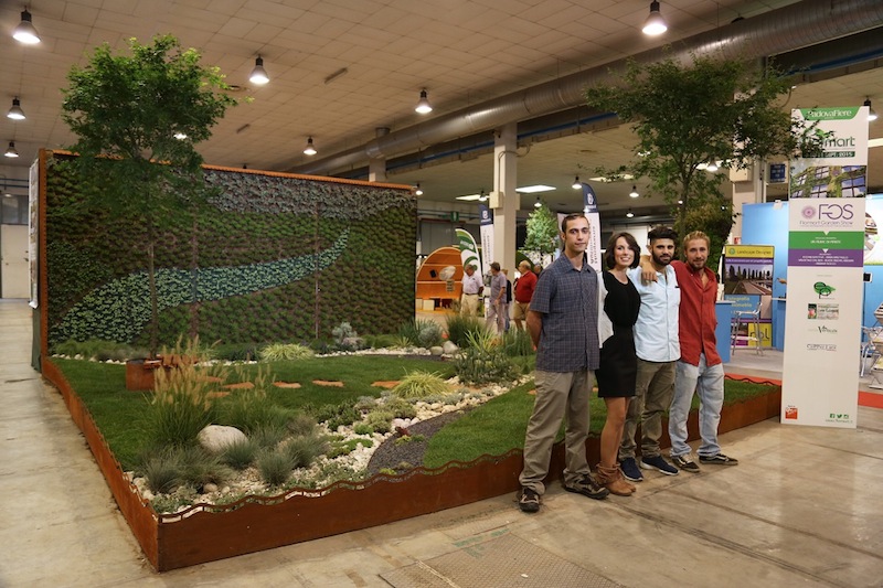I vincitori dell'edizione 2015 del concorso Flormart Garden Show: Anna Martellato, Valentino Dal Bene, Alvise Anchel Ariibas, Andrea Rocco