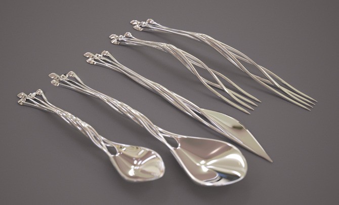 Setae Flatware di Francis Bitonti Studio, tra gli oggetti in mostra per Methesis