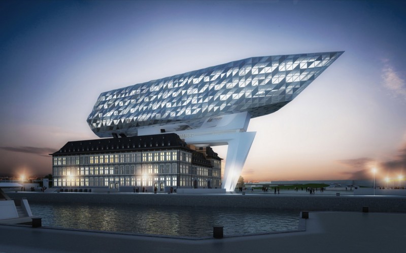 Render della Port House ad Anversa: il completamento è previsto nei prossimi mesi (foto: Zaha Hadid Architects)