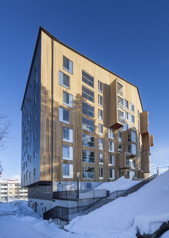 Puukuokka Housing Block, OOPEAA Architects, Photo: Mikko Auerniitty.