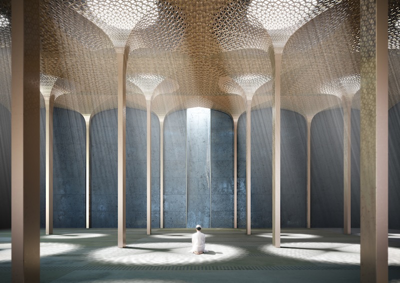 All’interno della futura moschea di Abu Dhabi © AL_A