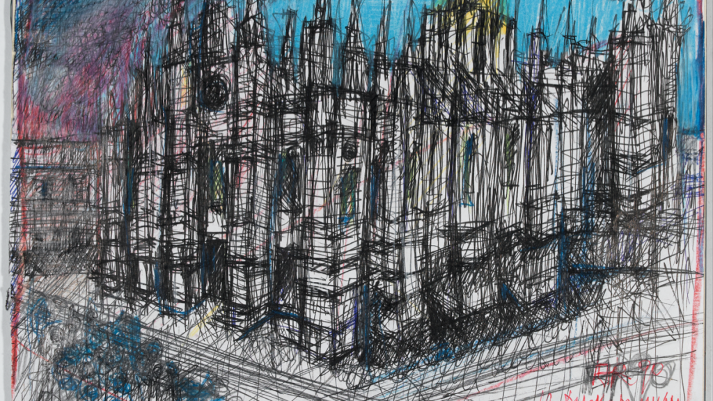 l Duomo di Milano, 1990, matite colorate e penna su carta, cm 42 x 50, 5 © Eredi Aldo Rossi - courtesy Fondazione Aldo Rossi