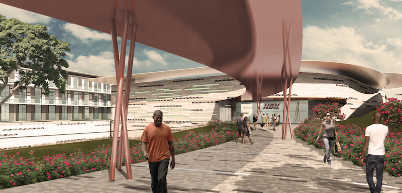 Render dell'ingresso visitatori © Progetto CMR