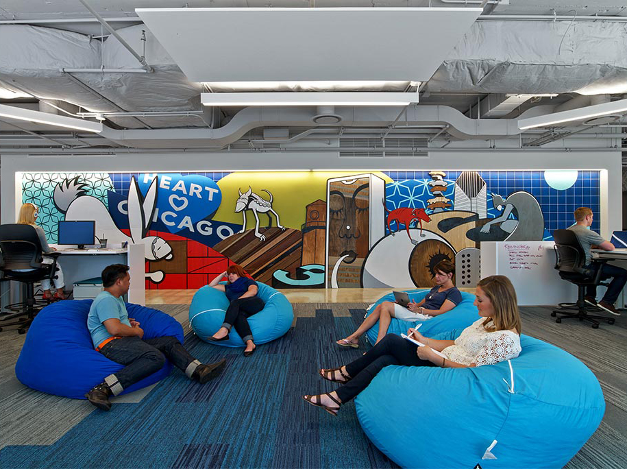 LinkedIn Chicago, le poltrone a sacco