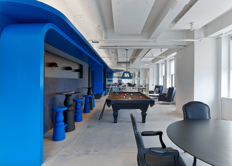 LinkedIn New York, l’angolo del biliardo © Eric Laignel