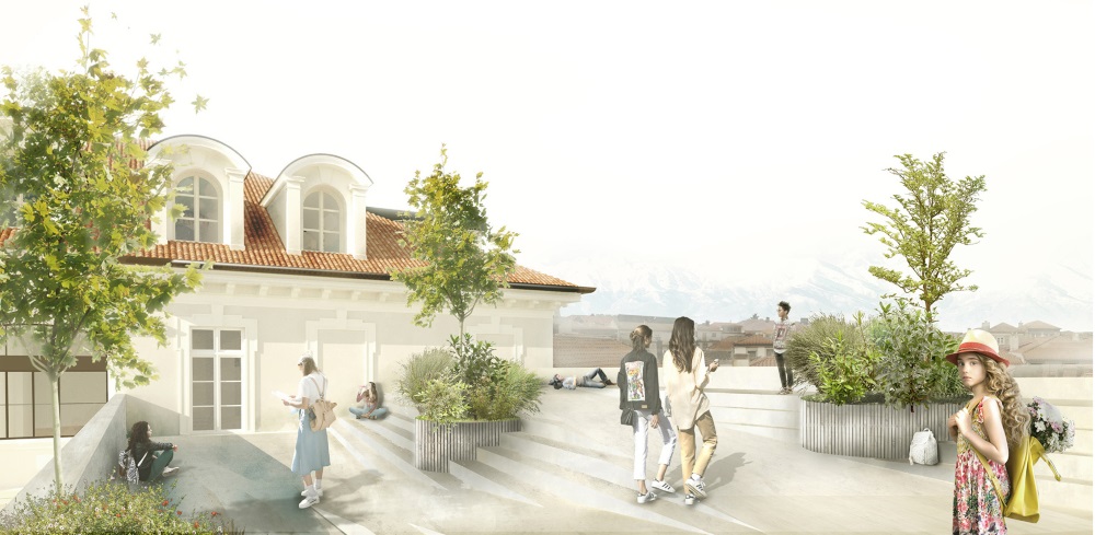 Il tetto-terrazza della scuola Pascoli