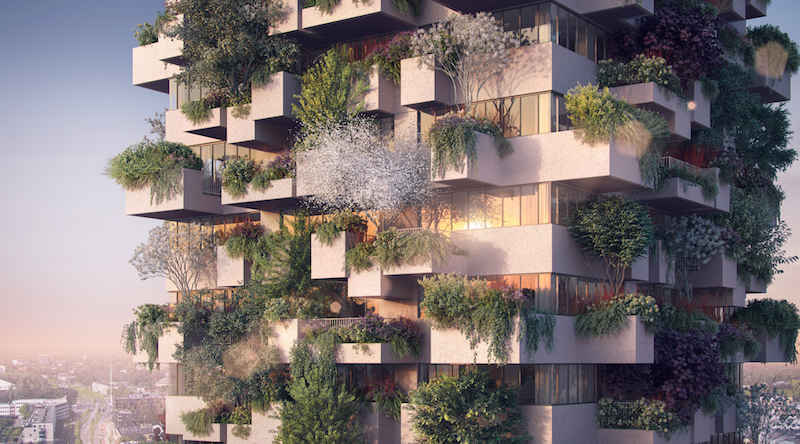 Stefano Boeri Architetti_Eindhoven Trudo Vertical Forest 2018 facade view