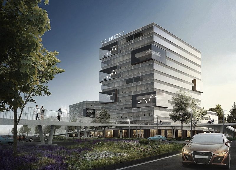 Render della nuova sede del Norwegian Geotechnical Institute.