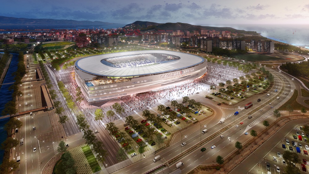 La proposta per il nuovo stadio di Cagliari elaborata da Sportium