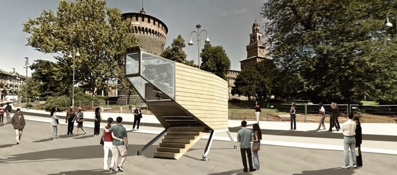La Spaceship in piazza Castello a Milano