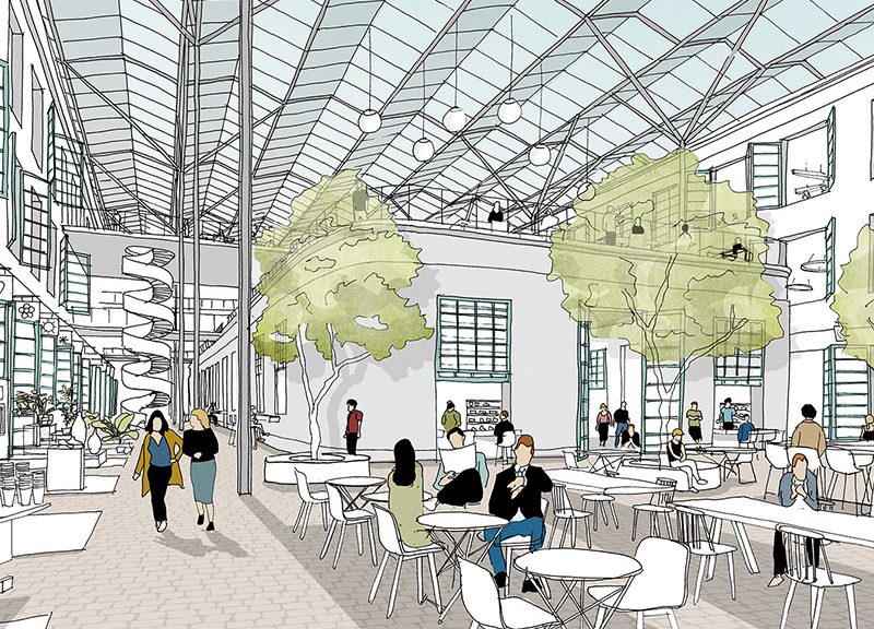 Manifattura Tabacchi, progetto per la piazza centrale coperta © Concrete Architectural Associates