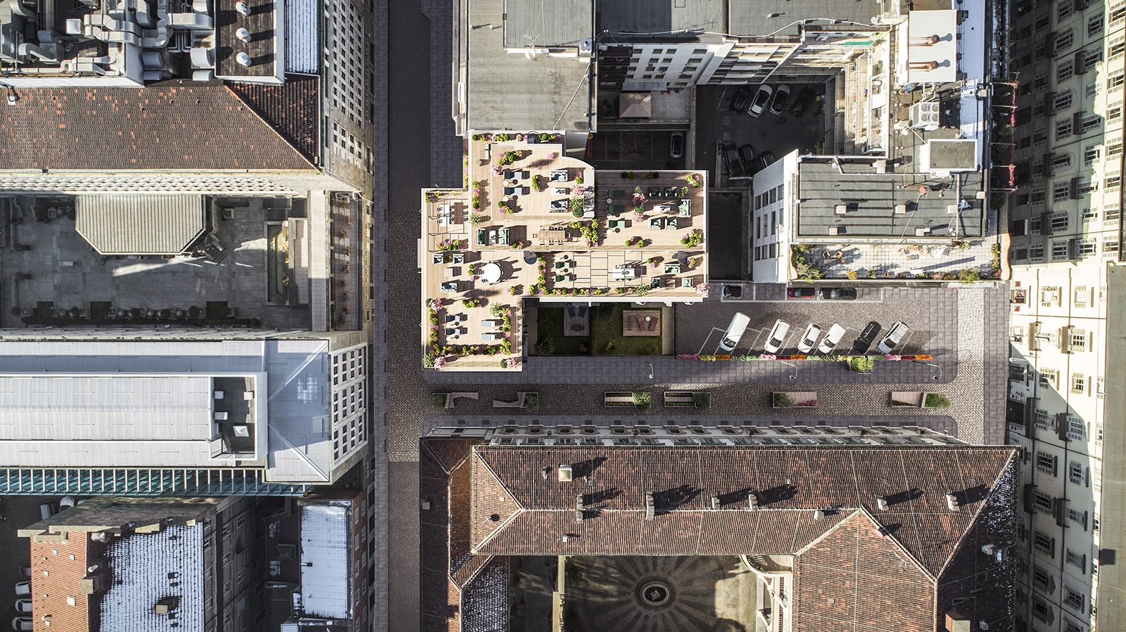 Domus Lascaris, vista aerea dell’intervento © Boffa Petrone & Partners